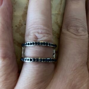 Elegant Silver and Black Ring